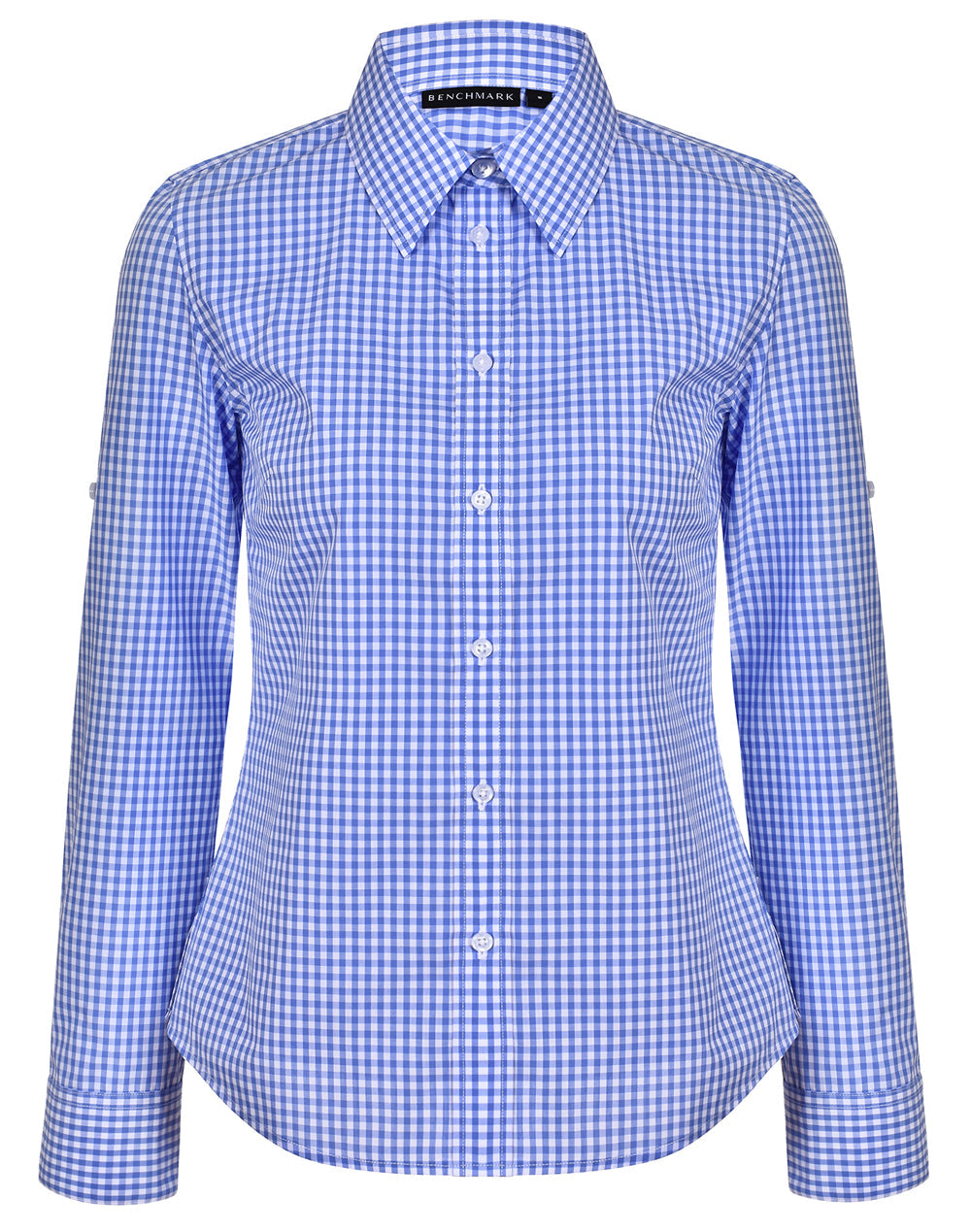 Women's Gingham Check Roll-up L/S Shirt - M8300L