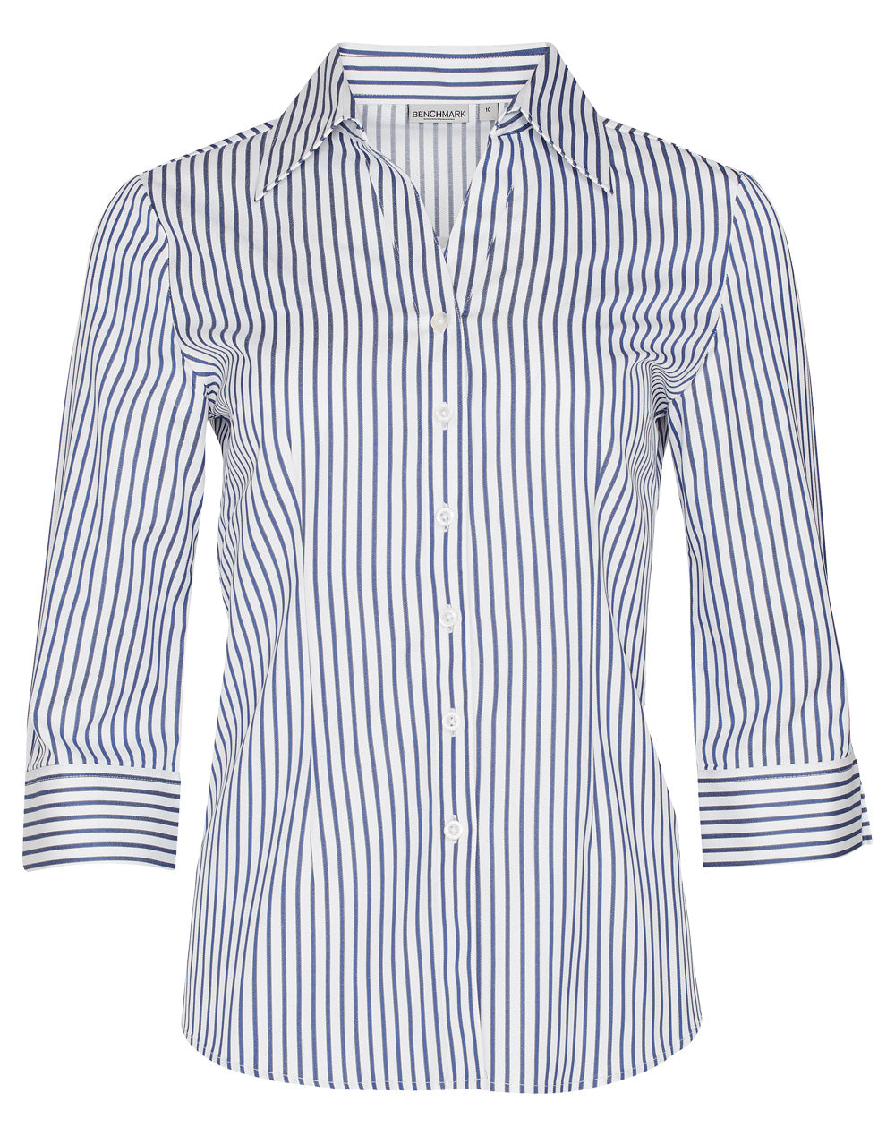 Women's Sateen Stripe 3/4 Sleeve Shirt - M8310Q