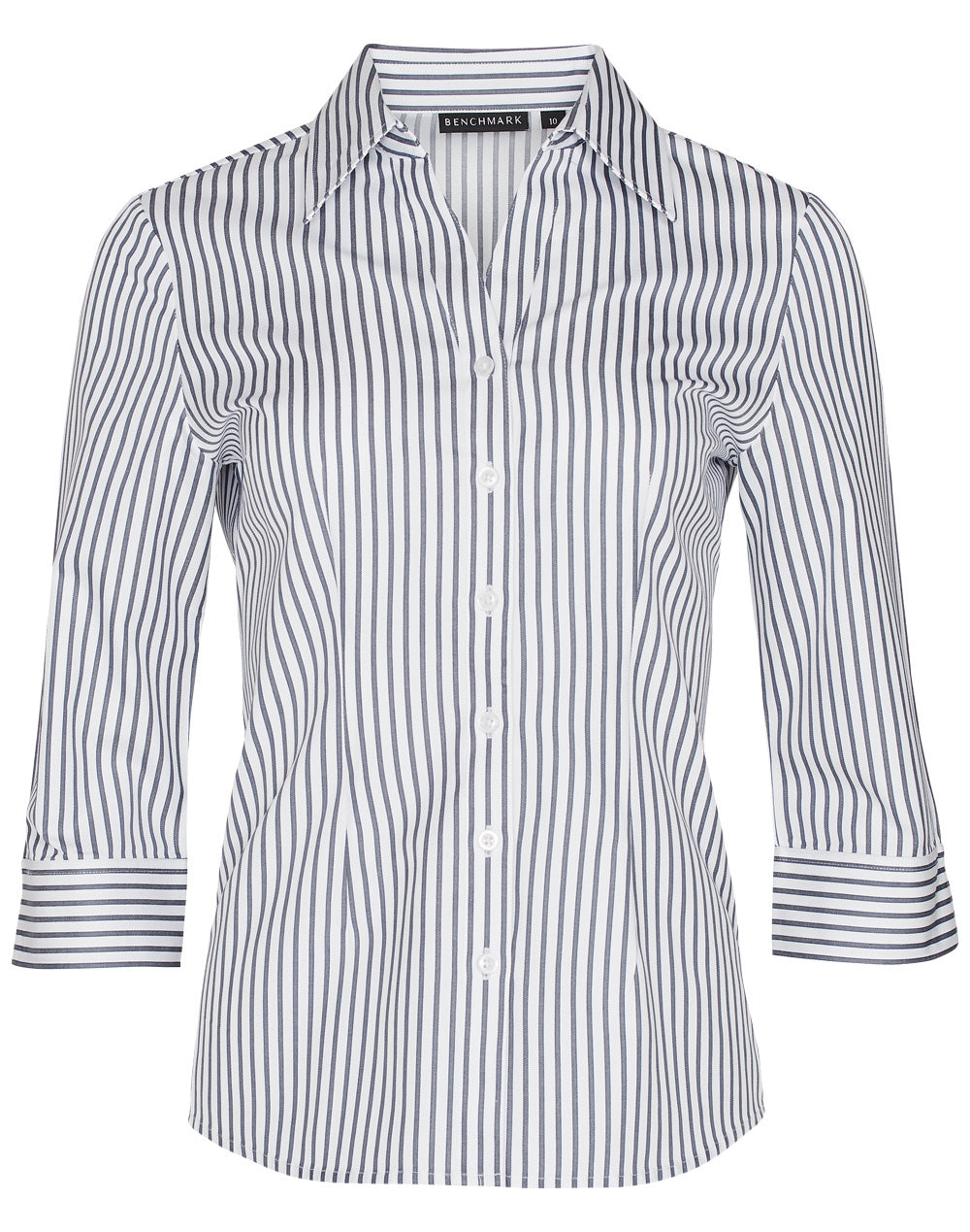 Women's Sateen Stripe 3/4 Sleeve Shirt - M8310Q