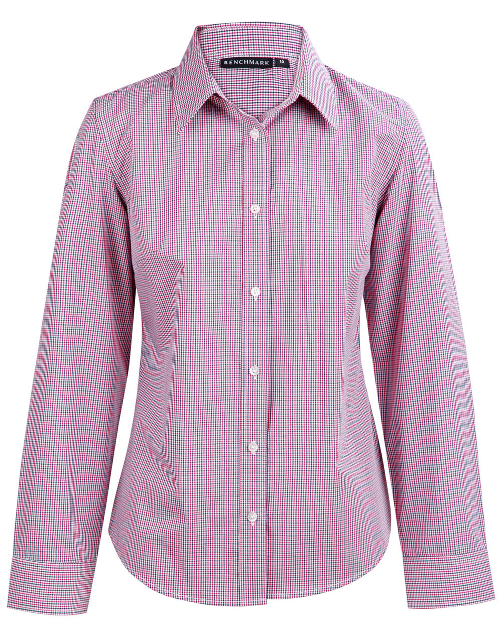 Ladies' Two Tone Mini Check L/S Shirt - M8340L