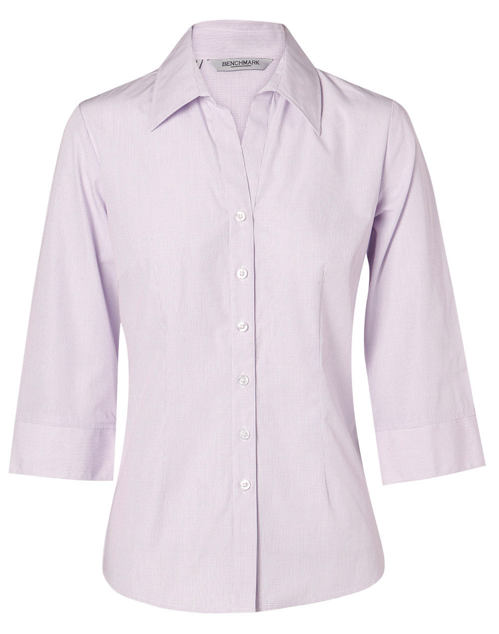 Women's Mini Check 3/4 Sleeve Shirt - M8360Q