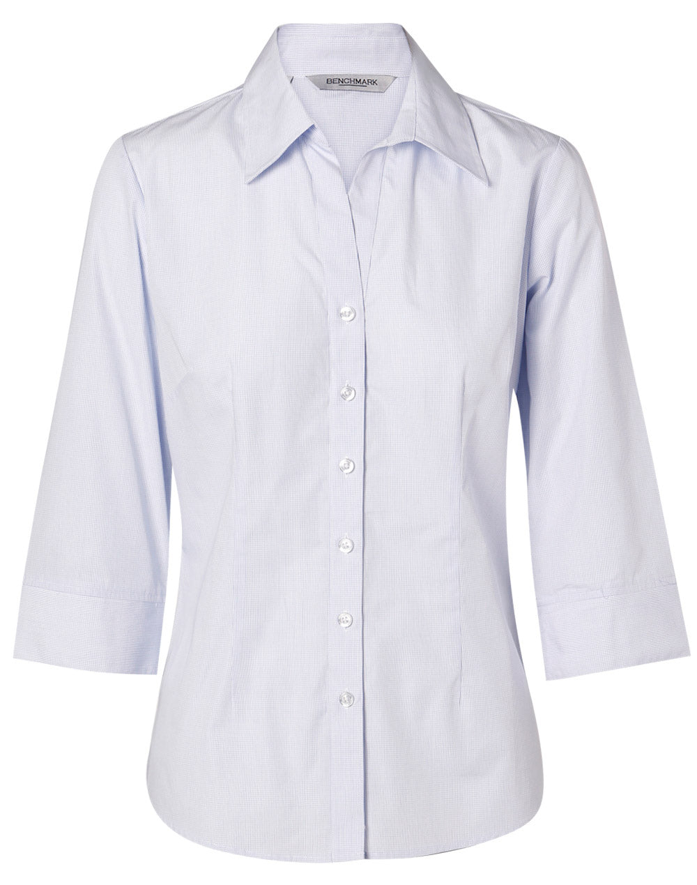 Women's Mini Check 3/4 Sleeve Shirt - M8360Q