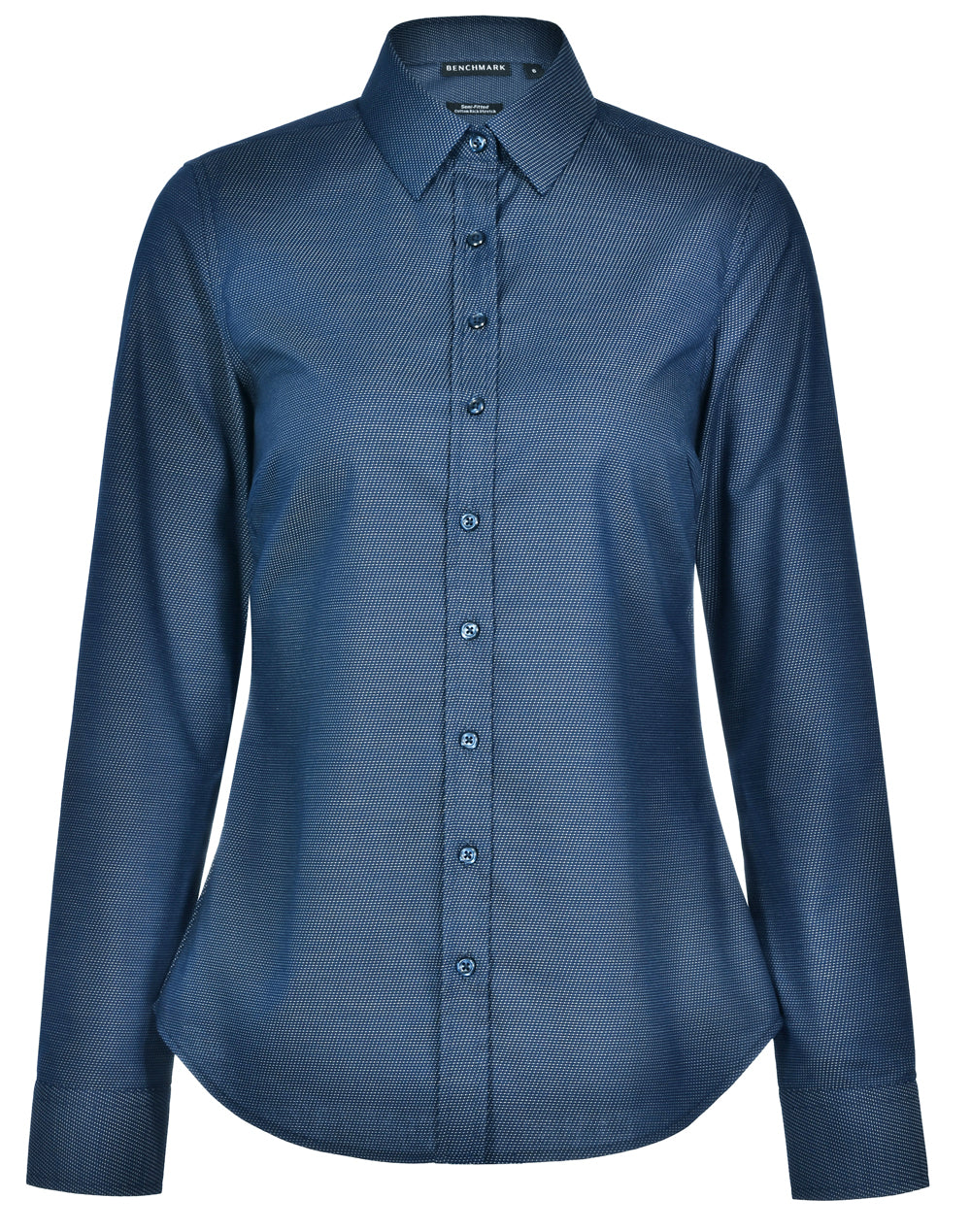 Ladies' Pin Dot Stretch L/S Shirt - M8400L