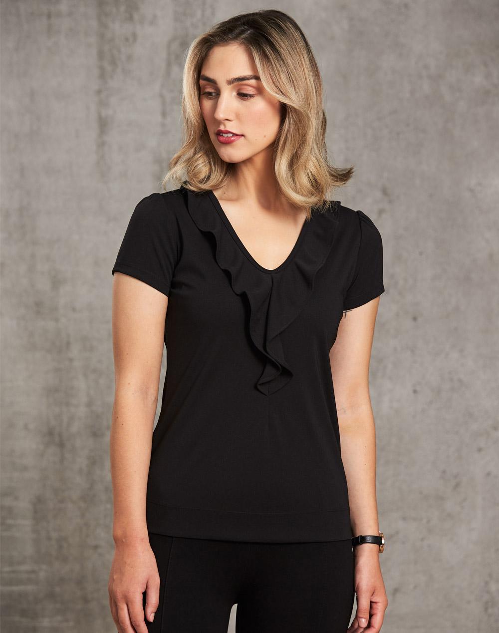 Women's Ruffle Front Blouse - M8820