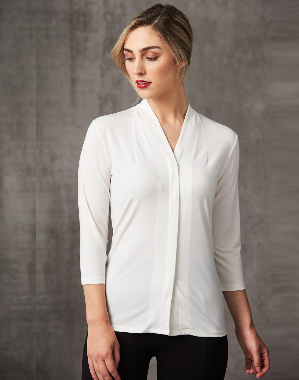 Ladies' Mid Sleeve Shawline Knit Top - M8830