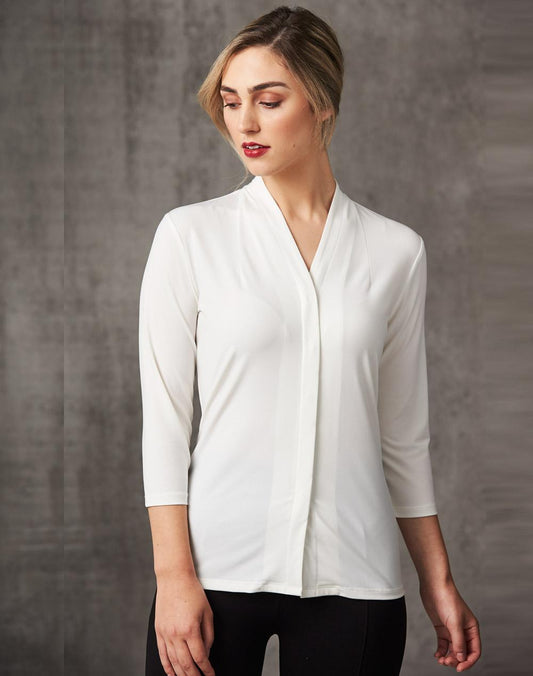 Ladies' Mid Sleeve Shawline Knit Top - M8830