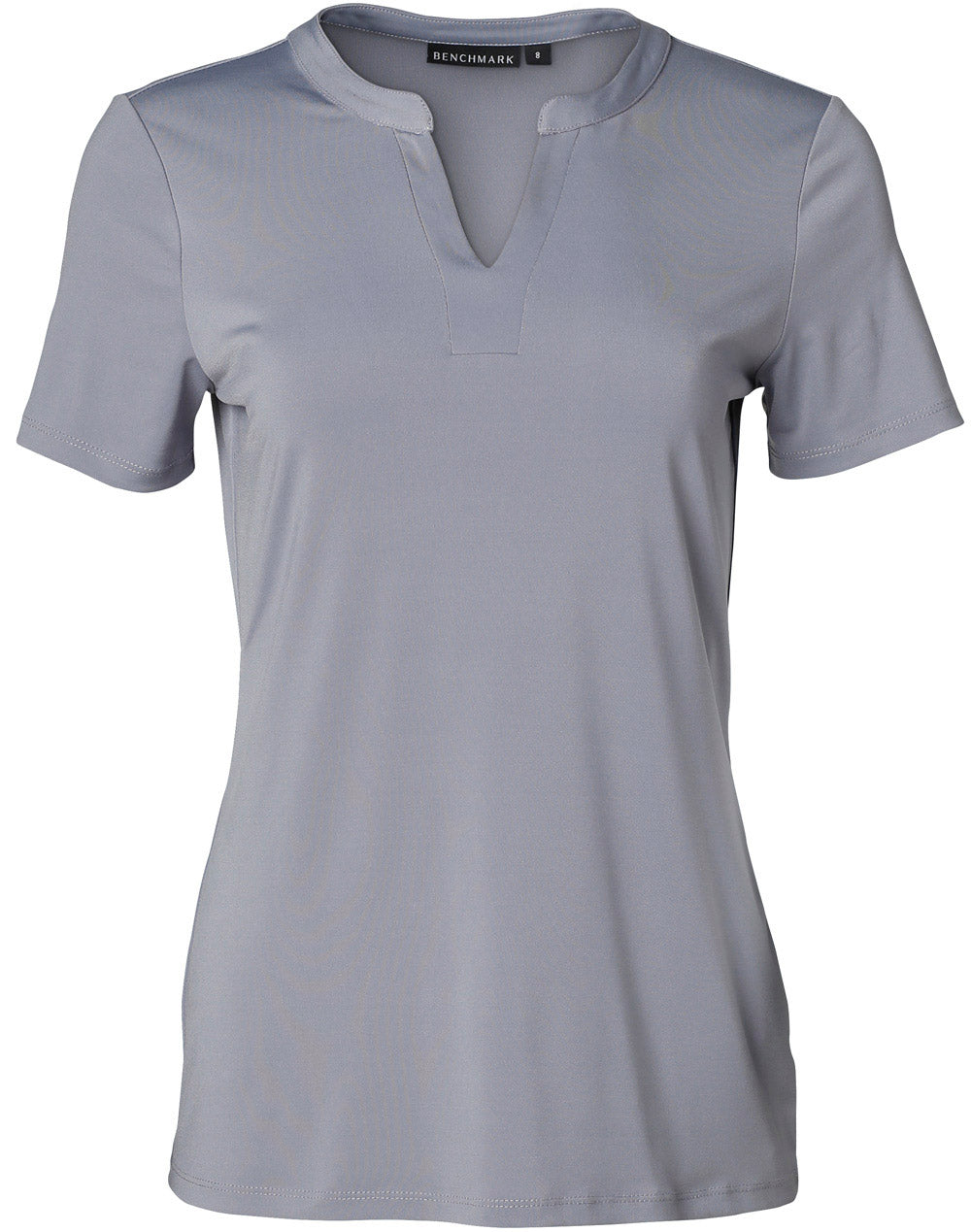 Ladies' V-neck with Tab S/S Knit Top - M8840
