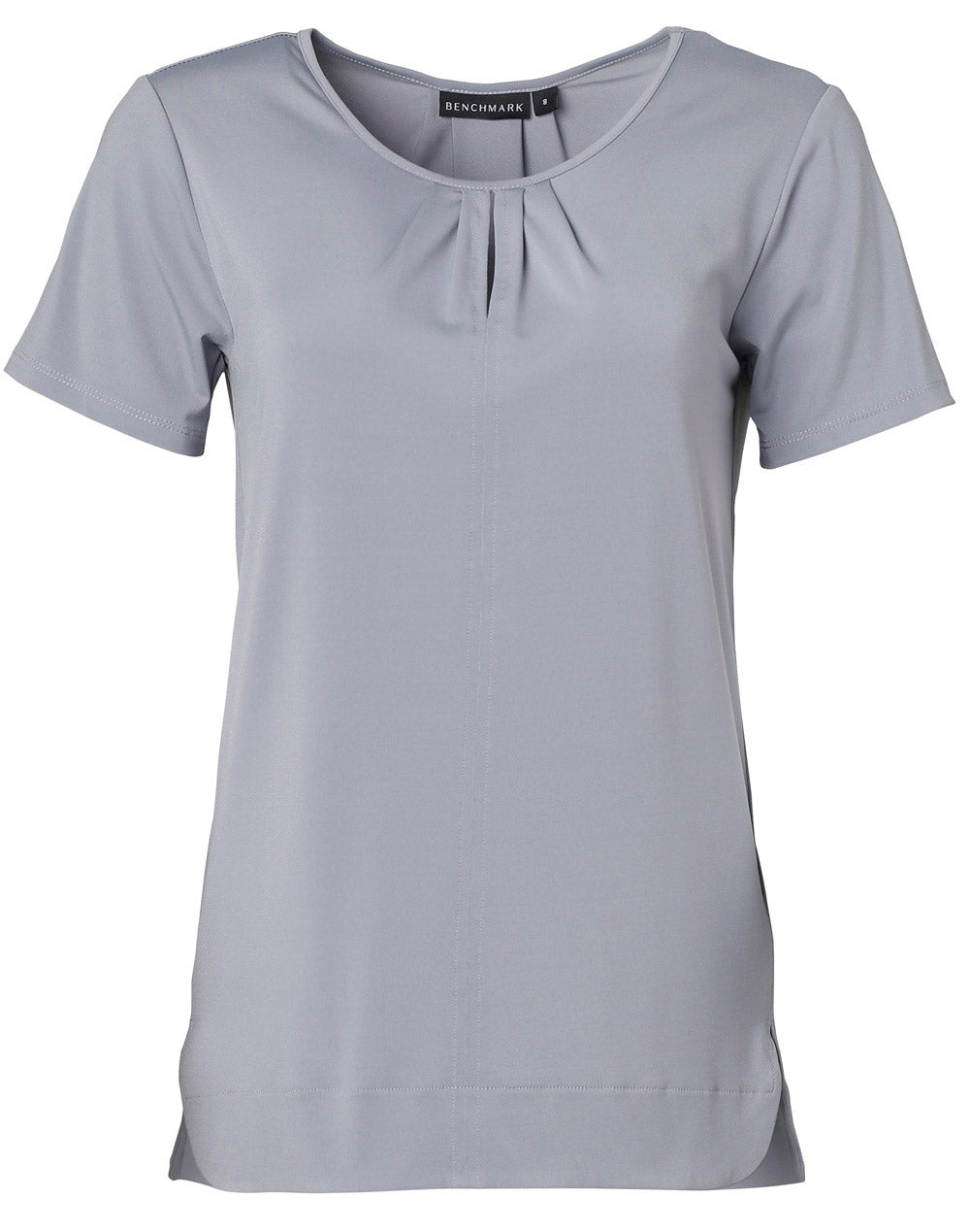 Ladies' Round Neck with Pleats S/S Knit Top - M8850