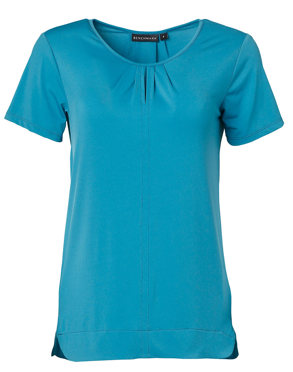 Ladies' Round Neck with Pleats S/S Knit Top - M8850