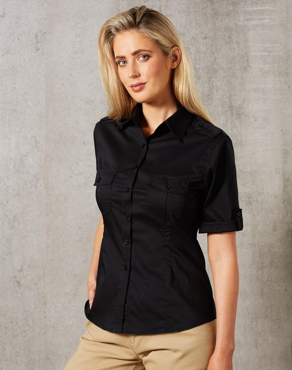 Women's Short Sleeve Military Shirt - M8911