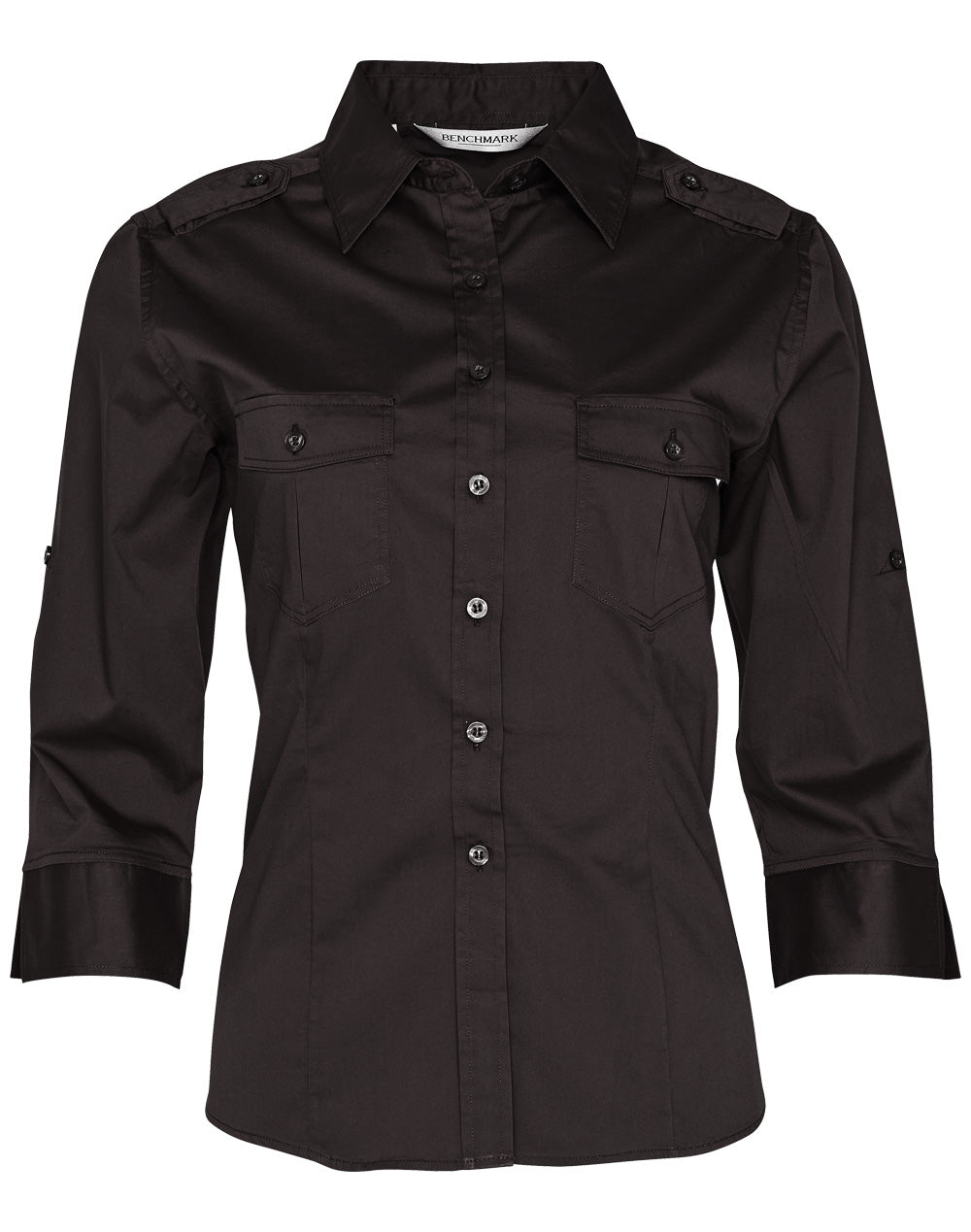 Women's 3/4 Sleeve Military Shirt - M8913