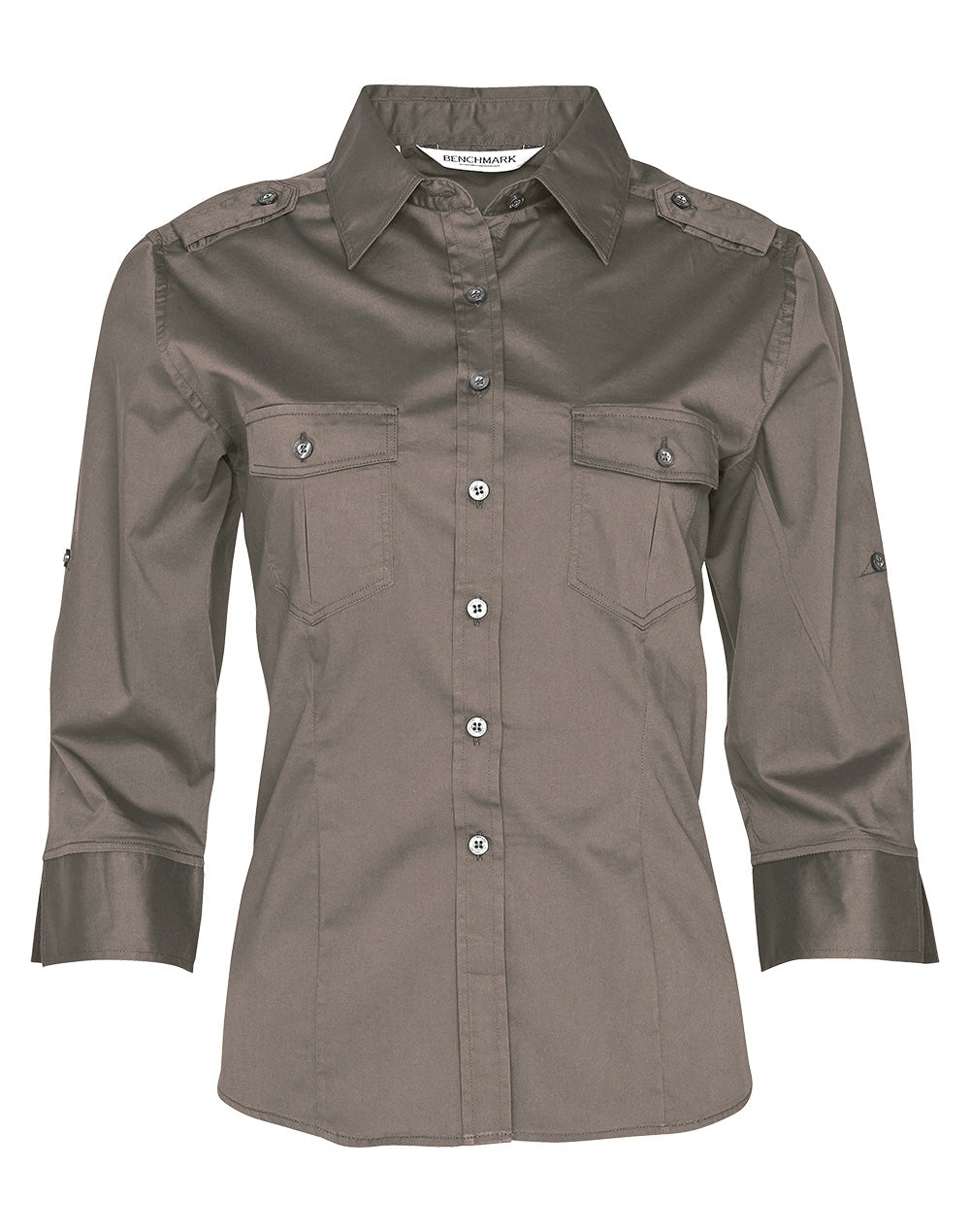 Women's 3/4 Sleeve Military Shirt - M8913