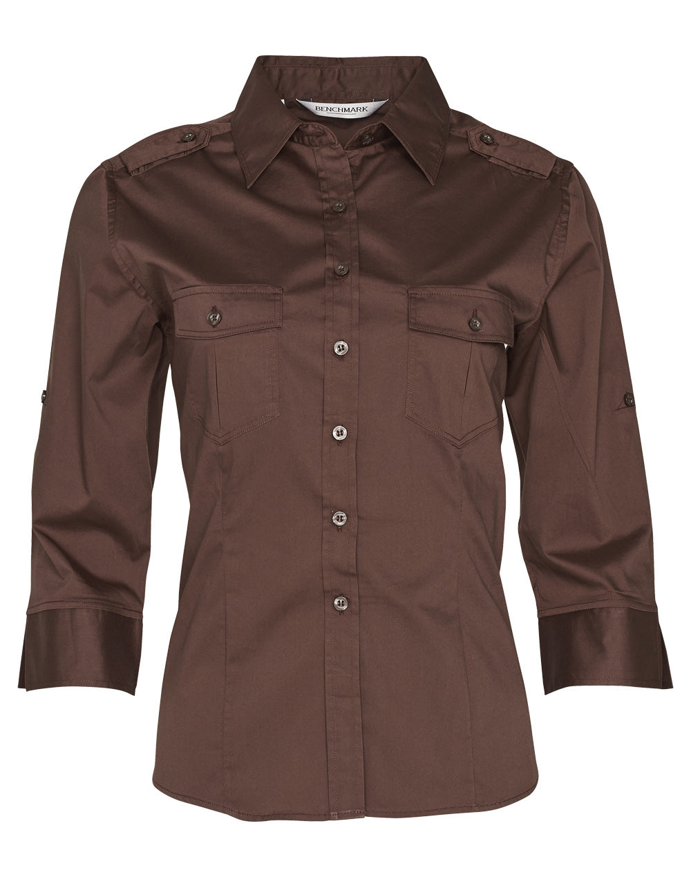 Women's 3/4 Sleeve Military Shirt - M8913