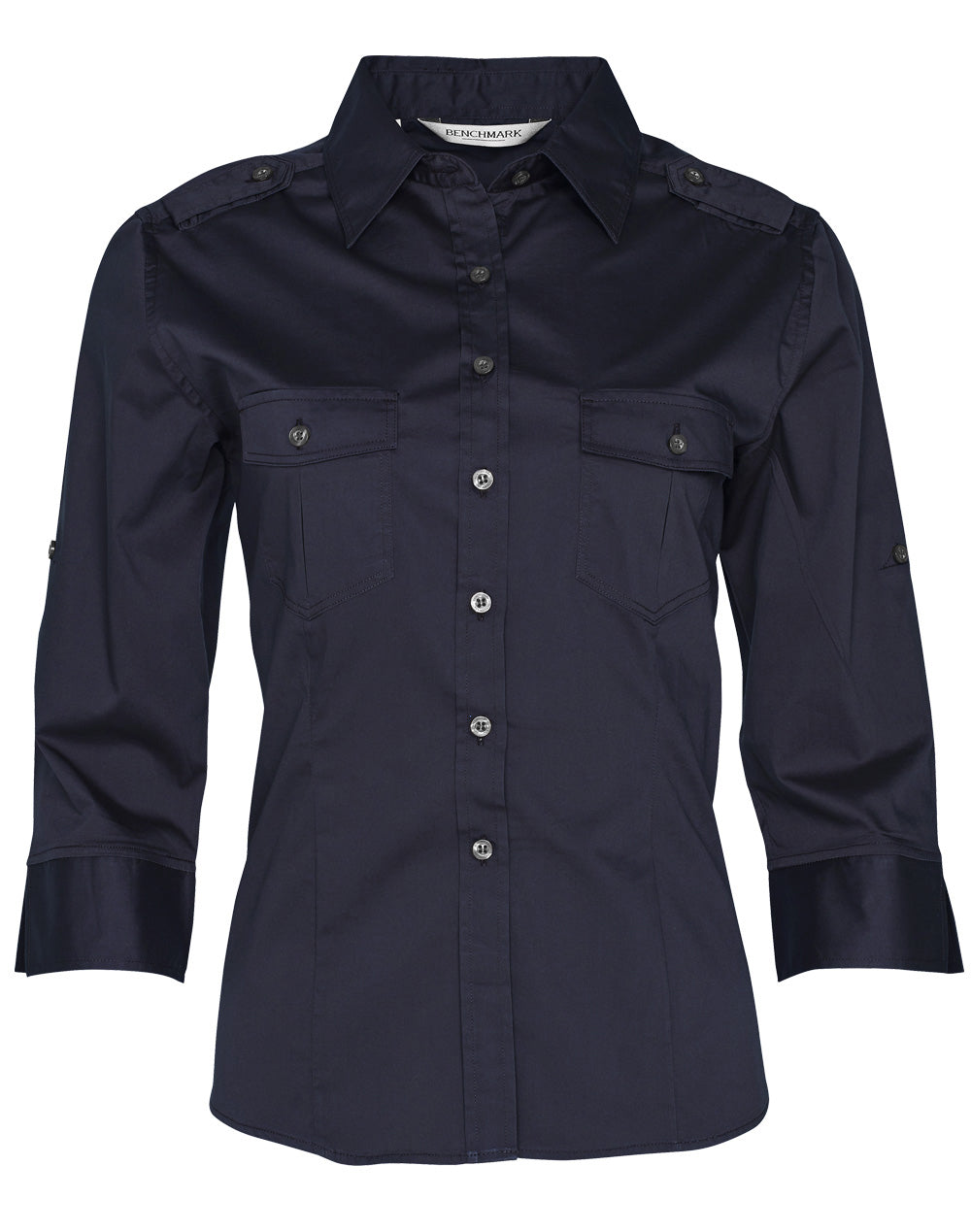Women's 3/4 Sleeve Military Shirt - M8913