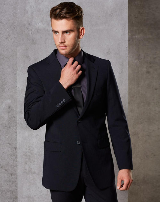 Men's Two Buttons Jacket in Wool Stretch - M9100