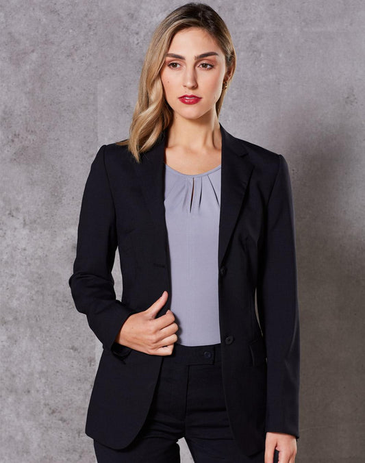 Women's Stretch Wool Blend Mid Length Jacket - M9200