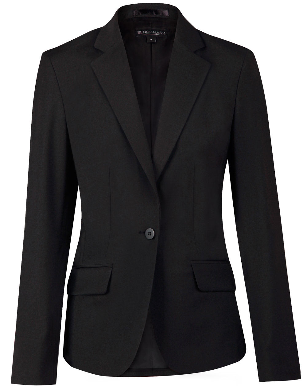 Ladies' Wool Blend Stretch One Button Cropped Jacket - M9201