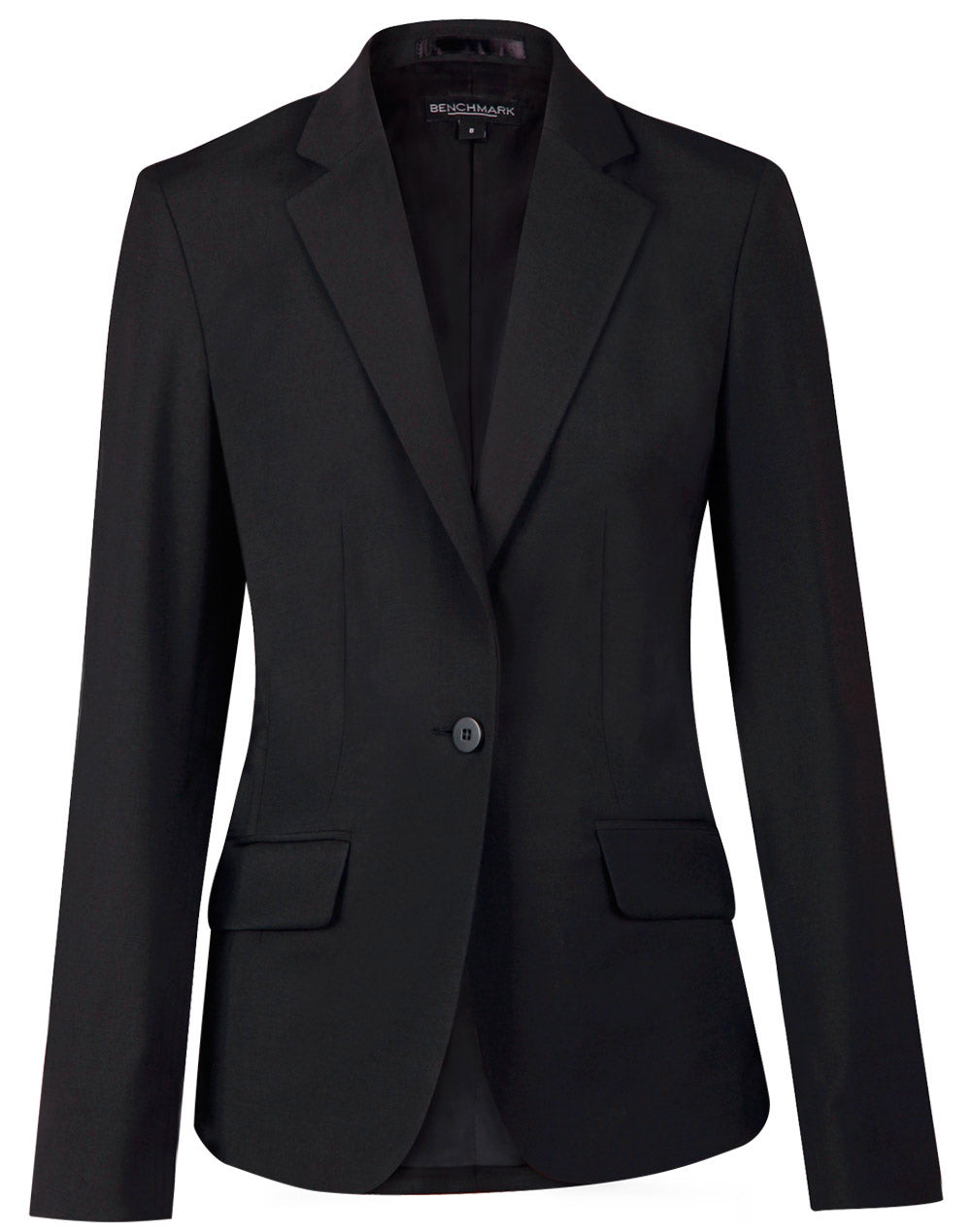 Ladies' Wool Blend Stretch One Button Cropped Jacket - M9201