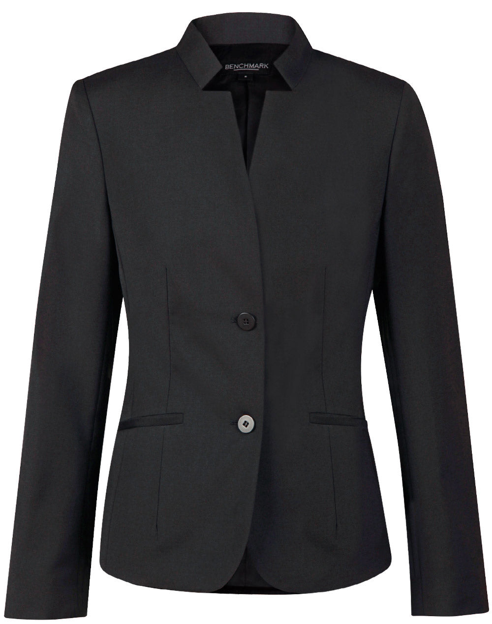 Ladies' Wool Blend Stretch Reverse Lapel Jacket - M9202