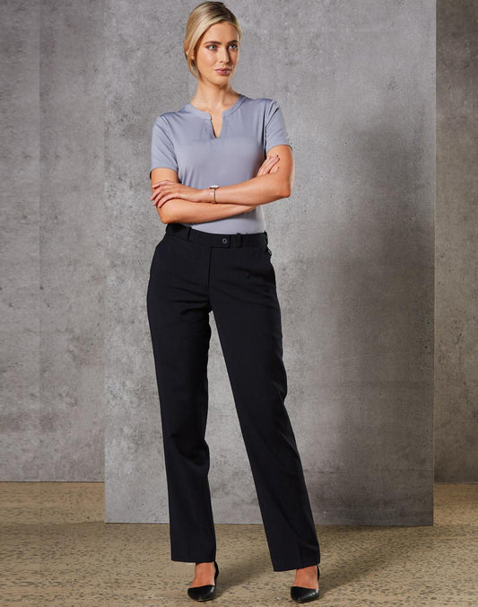 Women's Slim Leg Flexi Waist Pants in Wool Stretch - M9400
