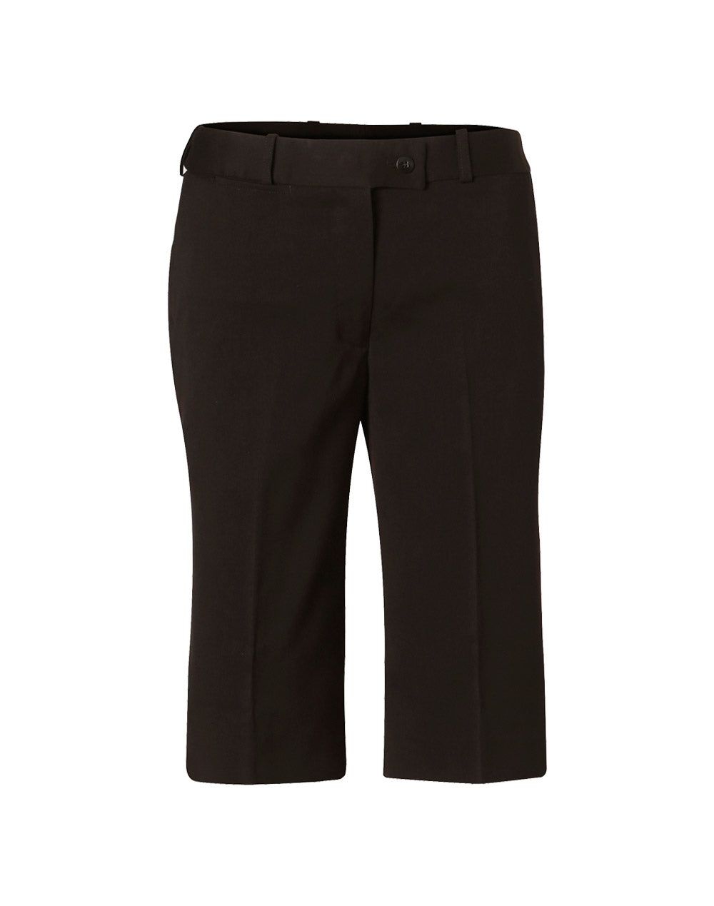 Women's Knee Length Flexi Waist Shorts in Poly/Viscose Stretch - M9441