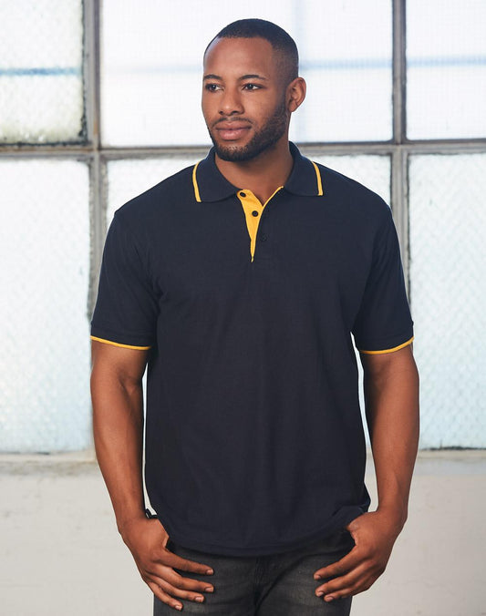 Mens S/L pique polo contrast - PS08