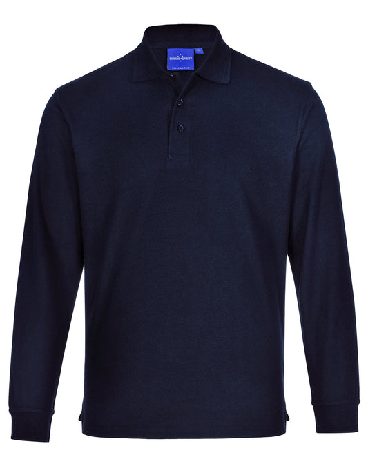 Adults' 240gsm Poly/Cotton Pique L/S Polo - PS12