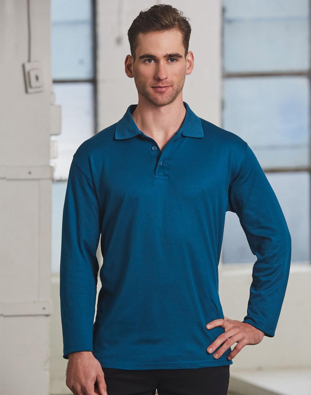 Men's Cotton Back Truedry L/S Polo - PS35