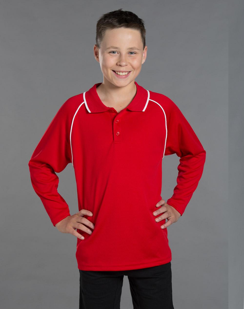 Kid's cooldry raglan L/S polo - PS43K