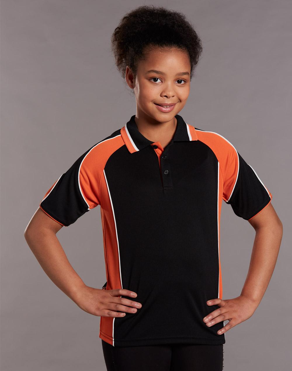 Kid's Cooldry Contrast Polo With Sleeve Panel - PS61K