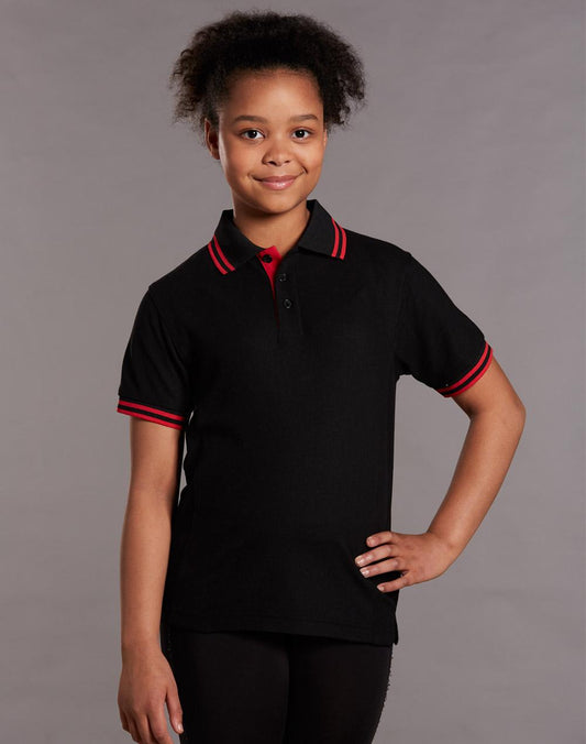 Kids' Truedry Contrast S/S Polo - PS65K