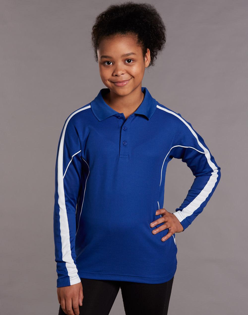 Kids' TrueDry Long Sleeve Polo - PS69K