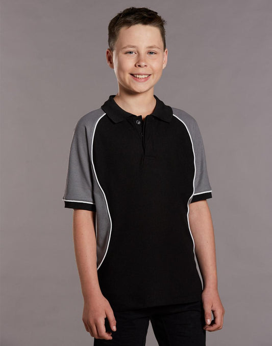 Kids' TrueDry Tri-colour S/S Pique Polo - PS77K