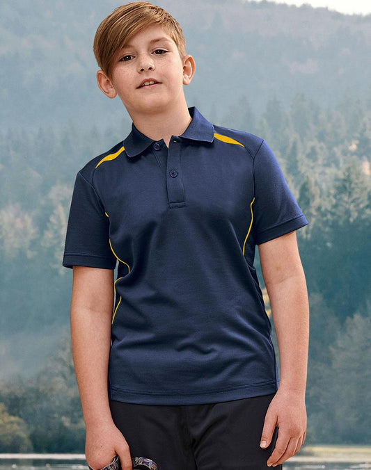 Kids' Sustainable Poly/Cotton Contrast S/S Polo - PS93K