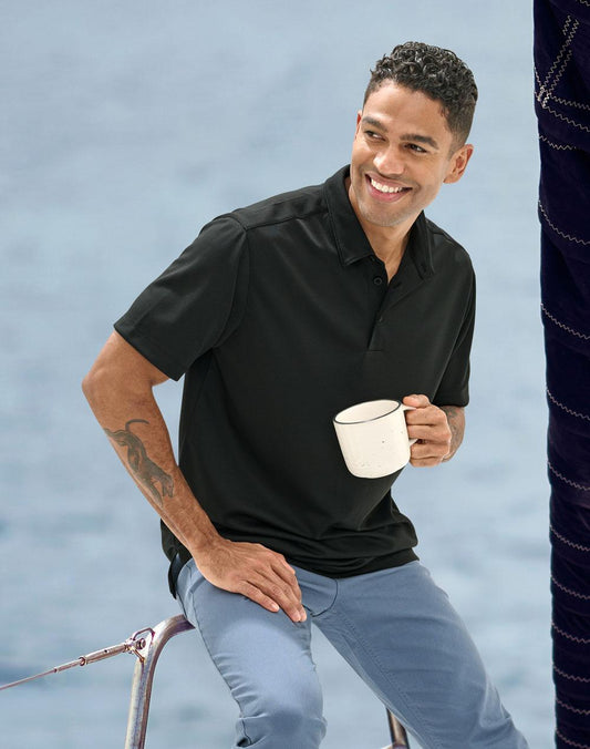 Men's Sustainable Jacquard Knit S/S Polo - PS95