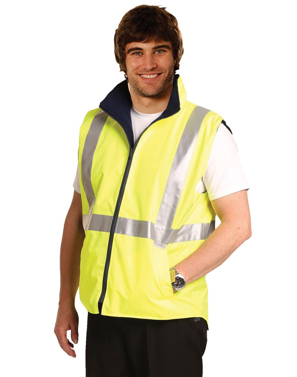 Hi-Vis Reversible Safety Vest With Hoop Pattern 3M Tapes - SW19A