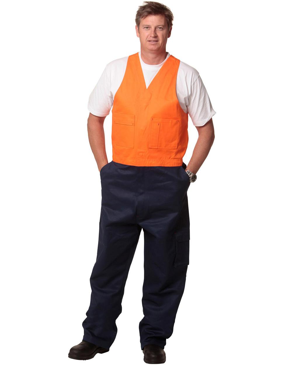 Hi-His Two Tone Men's Cotton Drill Action Back Overall-Regular - SW201