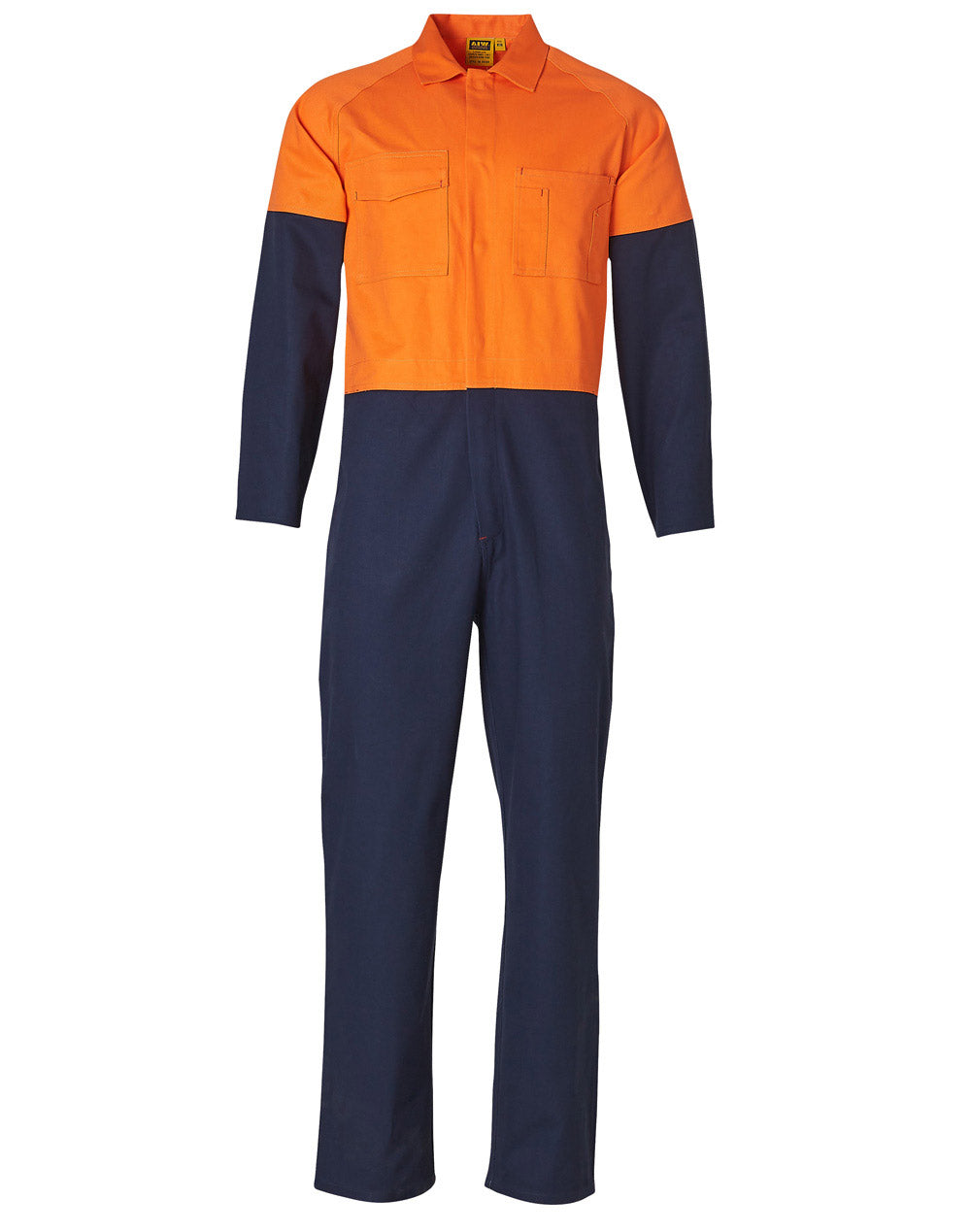 Hi-Vis Two Tone Men's Cotton Drill Coverall-Stout - SW205