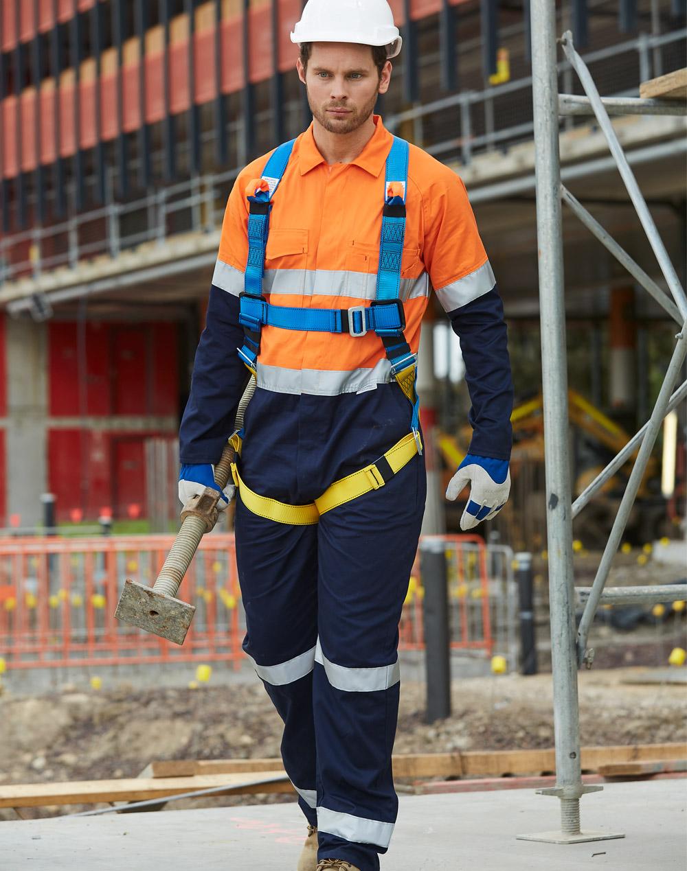 Hi-Vis Men's Light Weight Cotton Coverall with 3M Tape-Regular - SW207