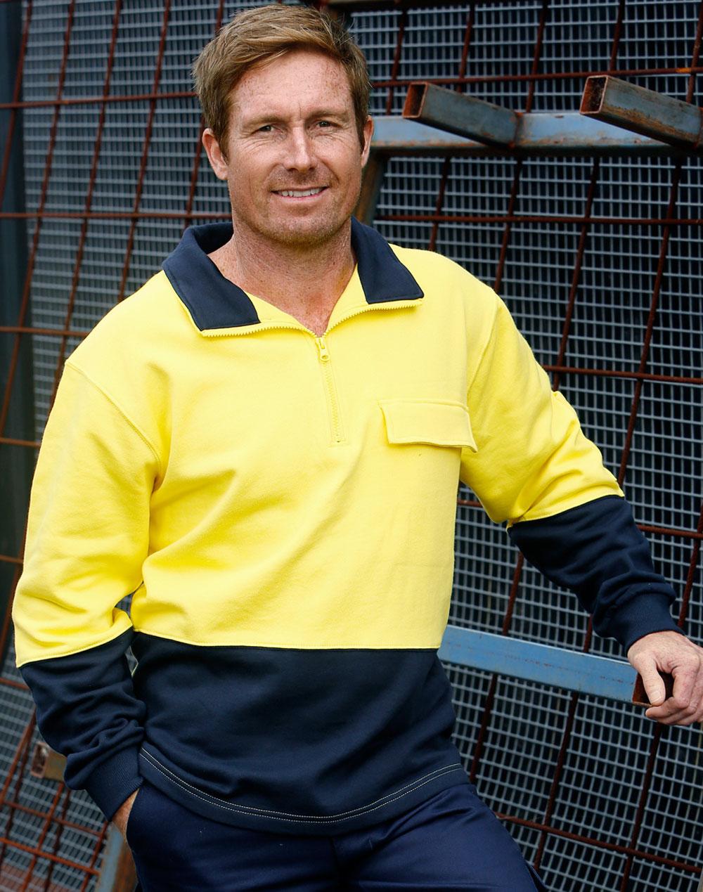 Hi-Vis Two Tone Cotton Fleecy Sweat - SW47