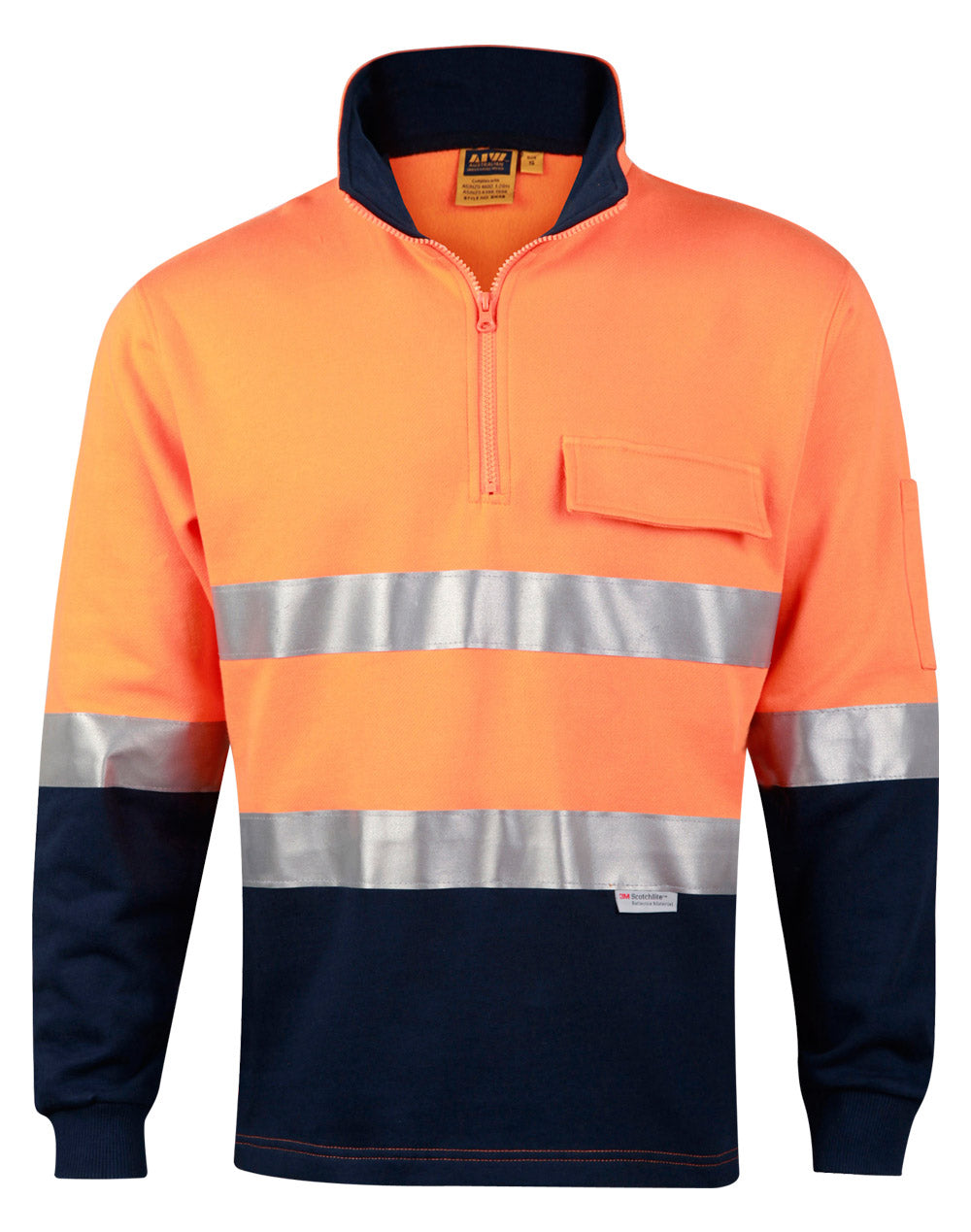 Hi-Vis Two Tone Cotton Fleecy Sweat With 3M tapes - SW48