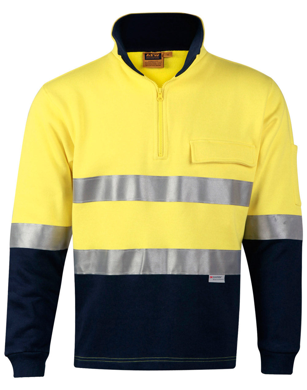 Hi-Vis Two Tone Cotton Fleecy Sweat With 3M tapes - SW48