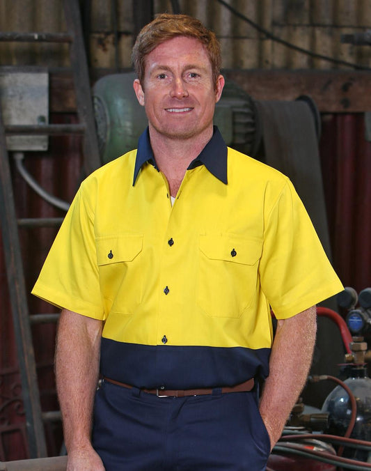 Hi-Vis two tone S/S cotton work shirt - SW53
