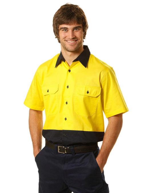Hi-Vis two tone S/S cotton work shirt - SW57