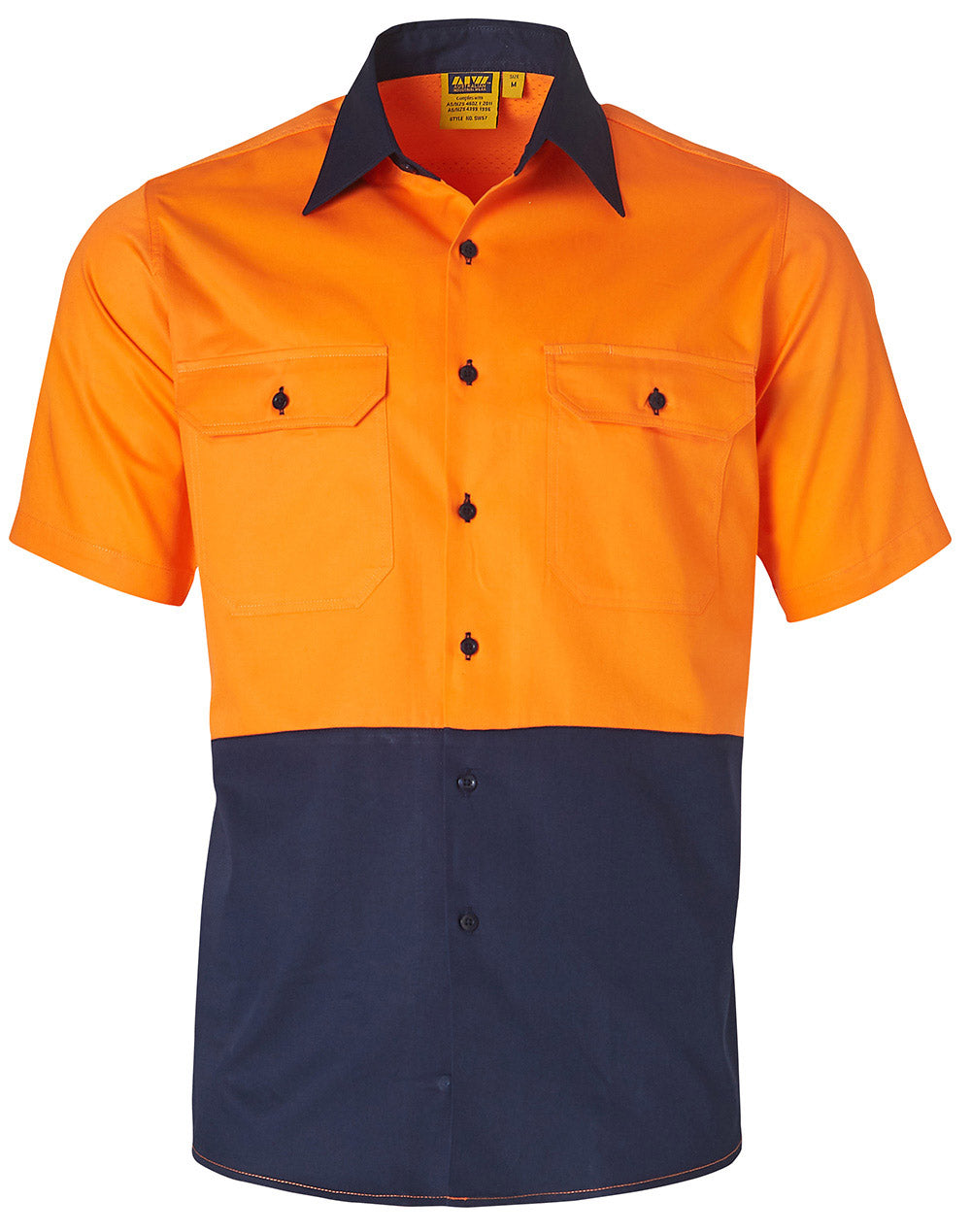 Hi-Vis two tone S/S cotton work shirt - SW57