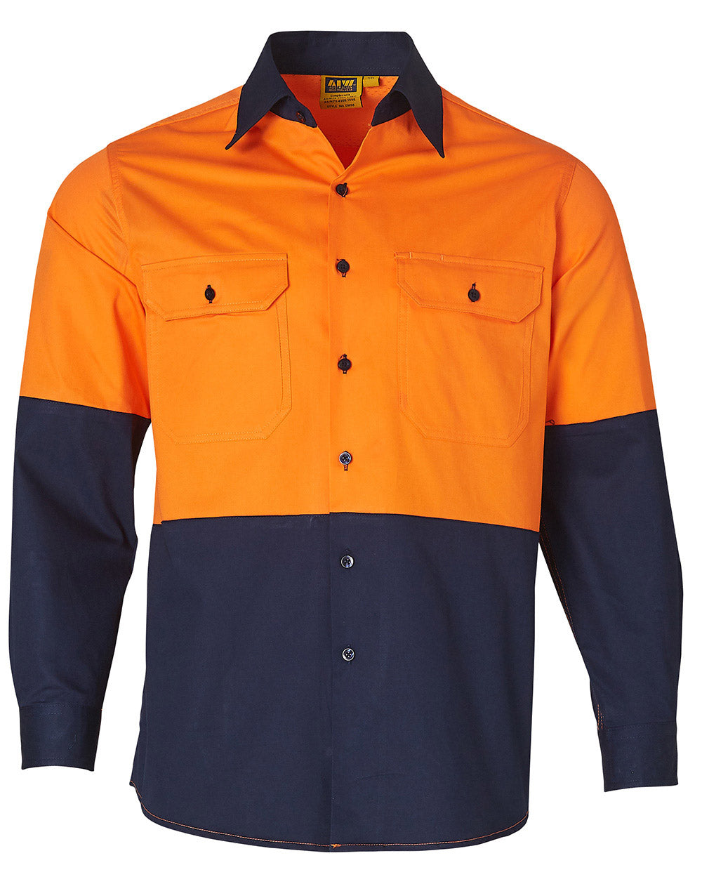 Hi-Vis two tone Cool-Breeze L/S cotton work shirt - SW58