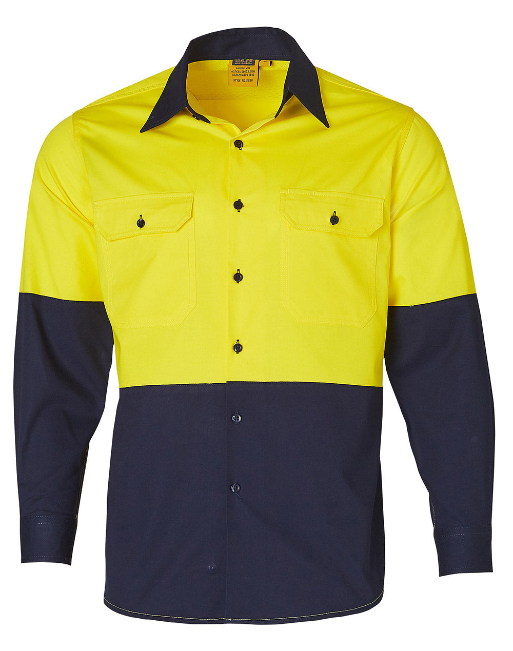 Hi-Vis two tone Cool-Breeze L/S cotton work shirt - SW58
