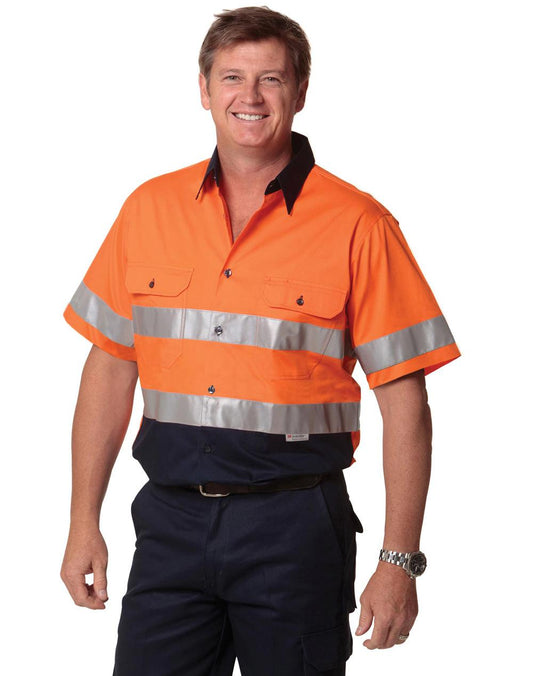 Men's Hi-Vis Cool Breeze Safety S/S Shirt (3M Tape) - SW59