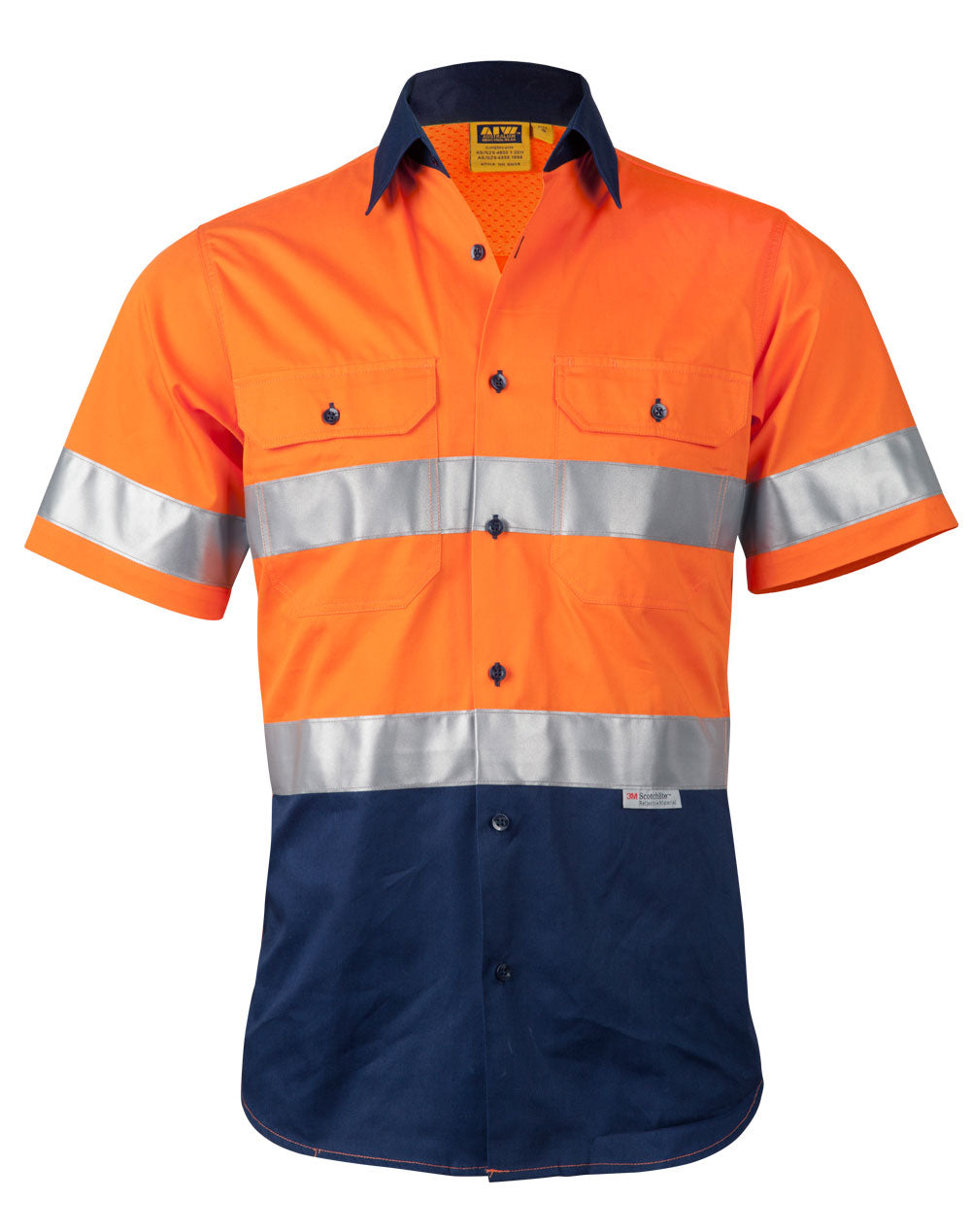 Men's Hi-Vis Cool Breeze Safety S/S Shirt (3M Tape) - SW59