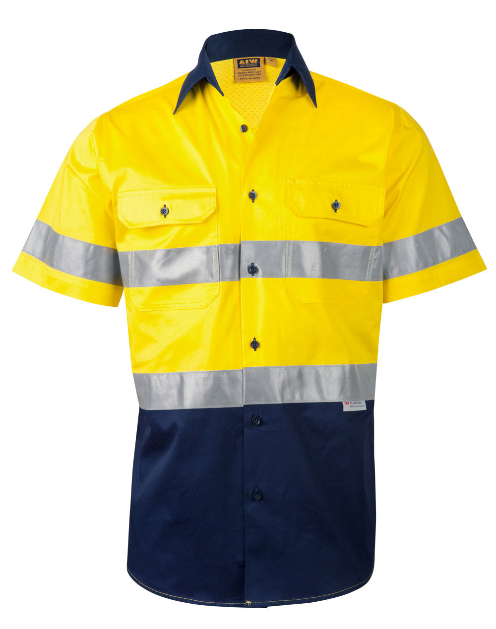 Men's Hi-Vis Cool Breeze Safety S/S Shirt (3M Tape) - SW59